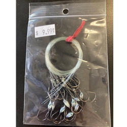 Bulk VMC Snelled Triple Barb Hooks Sz4 10ct