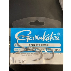 Gamakatsu Open Eye Siwash Hooks Sz4/0 3ct