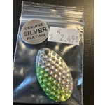 Silver Diamond Glitter Lime Slant Sz5 6ct