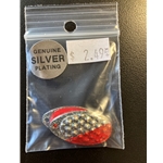 Silver Diamond Glitter Red Slant Sz2