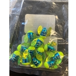 Metallic Blue Chartreuse Tiger Chr Mylar Wings Sz10